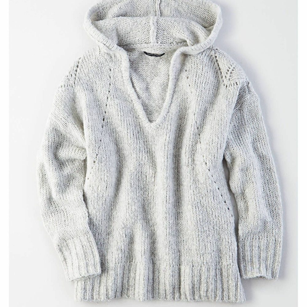 American Eagle Jegging Fit Hooded Wool Sweater